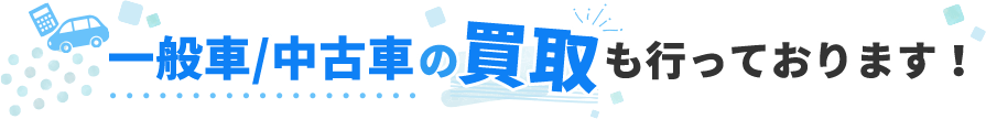 一般車/中古車のも行っております！